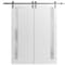 Vdomdoors Sliding Closet Bypass Doors 36 x 80in, Sete 6933 Matte Black W/ Frosted Glass, Sturdy Rails SETE6933DBD-BLK-36 - alternate 1